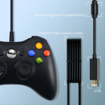 Jaunu USB Vadu Gamepad Xbox 360 Kontrolieris Kursorsviru Windows 7 8 10 Par Oficiālo Microsoft PC