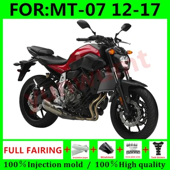 Pilna Aptecētājs Virsbūves Komplektu, der Yamaha MT07 FZ07 MT-07 2012 - 2017 MT FZ 07 2013 2016 ABS pārsegi Komplekts sarkans melns