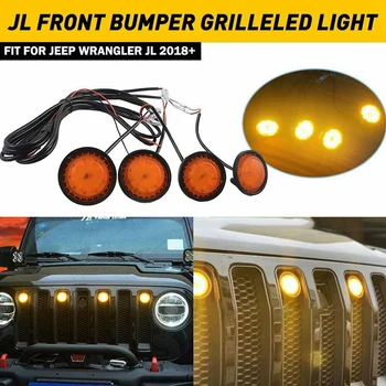 Raptor 4X Stilā, Dzintara Objektīvs Režģi, LED Gaismas Jeep Wrangler JL 2018-2020