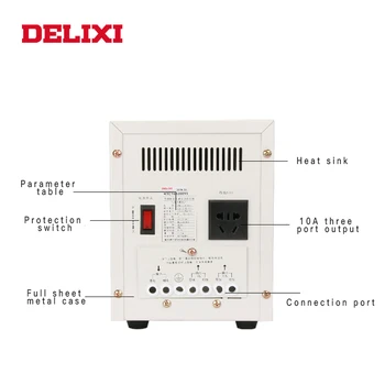 DELIXI sprieguma stabilizators 10KVA AC 220V sadzīves ledusskapis PC stabilizators augstas precizitātes attīrīšanas Stabilizēts Spriegums