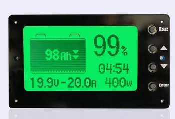 Voltmetrs Ampere Mērītāju 8-100v Akumulatora uzlādes Indikators/ Līmeņa Displeja Coulombmeter Litija Dzelzs Fosfāta Akumulatoru Testeris