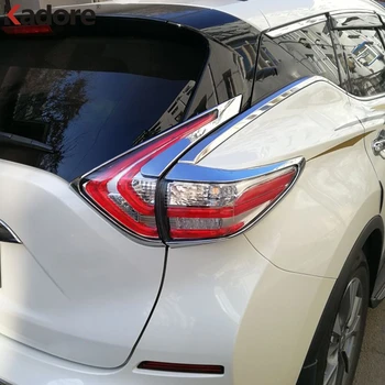 Aizmugures Gaismas Taillight Vāka Apdare Priekš Nissan Murano 2016 2017 2018 ABS Chrome Astes Gaismas Lampa Apdares Uzlīmes Car Styling 4gab