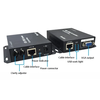 TO-Arī USB VGA Kabeļu Tīkla Paplašinātājs, KVM100M Signāla Pastiprinātājs Tastatūru, Peli, Video Pārraides Extender