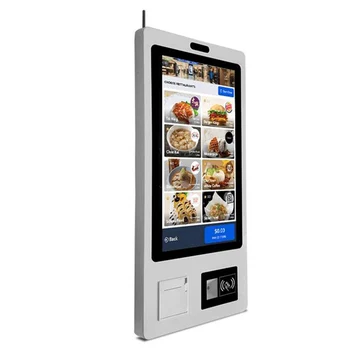 Restorānu, Ēdnīcu Pašapkalpošanās Pārtikas Pasūtīšanas Touch Termināļa Kioska Mašīnu Kodu Veidā, Skenēšanas Ierīces Iebūvēto Fotokameru Un Printeri