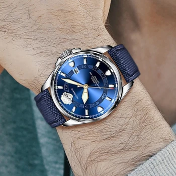 KASSAW Audekls Siksnas Skatīties Vīriešu Modes Automātisko, Mehāniskās Vīriešu Militārā Skatīties Zaļā rokas Pulkstenis мужские часы наручные