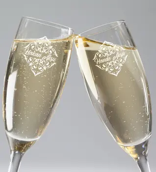 Personalizētu Dual Šampanieša glāzi Set-7