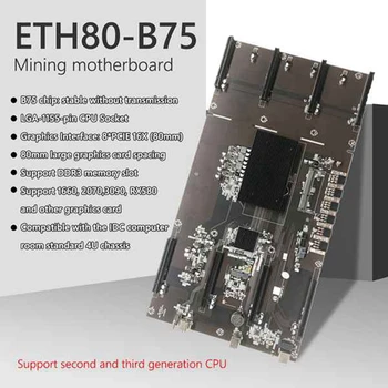 JAUNS-ETH80 B75 BTC Ieguves Mātesplati+G630 CPU+CPU Dzesēšanas Ventilatoru 8XPCIE 16X LGA1155 Atbalsta 1660 2070 3090 Grafikas Karte
