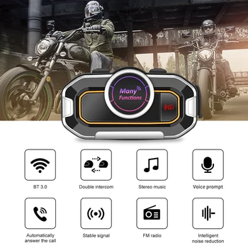 V9PRO 20-30M Motociklu Bluetooth 3.0 Domofons Ķiveres Austiņas Bezvadu Walkie Moto Stereo Sakaru Ūdensnecaurlaidīgs FM Radio