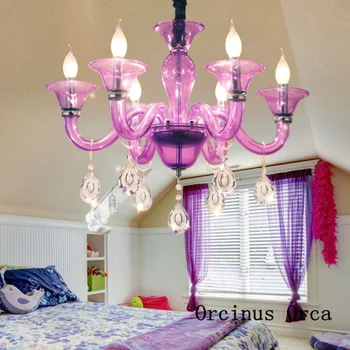 Eiropas Romantiska Violeta Kristāla Lustra Dzīvojamā Istabā, Ēdamistabas francijas Luksusa LED Caurspīdīga Kristāla Stikla Lustra