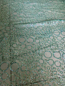 Zaļā krāsa, spīdums zelta pusē pielīmē drukāt spīguļi, mežģīnes auduma, zāģēšana / vakara kleita/posms, apdares JRB-72612