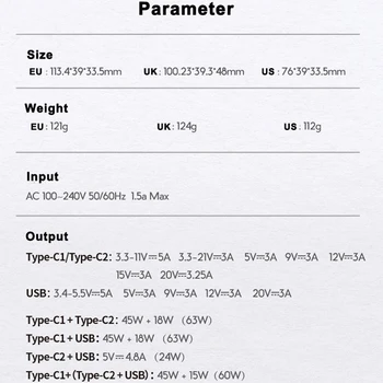 GaN 65W PD 3.0 Fast USB Lādētājs USB C Lādētājs Ātri Uzlādēt 4.0 3.0 C Tipa Fast USB Lādētājs Priekš Macbook Pro iPhone XR X