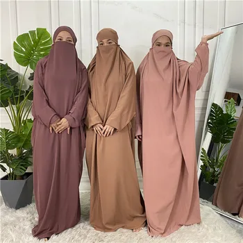 Kapuci Abaya jilbeb 1 gabals pilnībā segtu lūgšanu abaya kleita niqab ar hijab gara kleita turcijas sieviešu apģērbu drēbes de musulmaņu