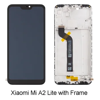 Par Xiaomi Mi A2 Lite LCD ekrāns Ar Rāmi Digitizer Displejs, Touch Screen Nomaiņa Xiaomi MiA2 Lite A2Lite Displejs