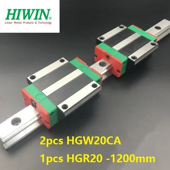 1gb oriģināls Hiwin lineārās sliedes, lineārie guide HGR20 -L 1200mm + 2gab HGW20CA HGW20CC atloka bloks cnc