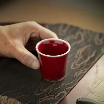 Lang Hong Tējas Tase Porcelāna Kung Fu Tējas Komplekts Tējas Tase Master Cup Atsevišķu Vienā Kauss, Krūze Keramikas Bļodas Roku Bļodā