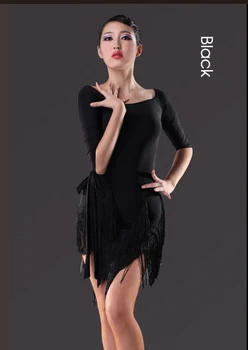 Sexy Pušķi latīņamerikas Deju Kleita Sievietēm Black Deju Svārki samba tanzrock latein deju tērpi sieviete drēbes de danse latīņu femme