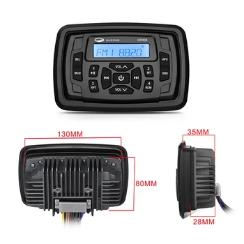 Jūras Stereo Bluetooth Laivu Audio Sistēma, Radio AM, FM Uztvērējs, MP3 Atskaņotāju RV Jahtu Golf Cart+2 Pāri 4Inch Ūdensizturīgs Skaļrunis
