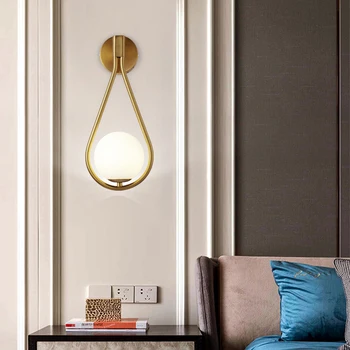 XIAOMI Modernu LED Sienas Lampas, Metāla Dzīvojamā Istaba Lukturi Modes Ziemeļvalstu Gultas Stikla Sienas Lampas Guļamistaba Dekorēšana Apgaismojums