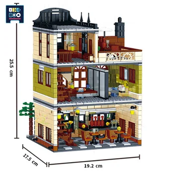 1326Pcs DIY Creative Building Bloki Xunwei Ķīniešu Restorāns Pilsētas Street View Sērijas 3D Modeli Izglītojošas Rotaļlietas Bērniem Dāvanu