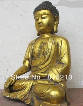 Bi004093 Tibetas Tempļa Bronzas Gild Sakyamuni Ru Pilsētā Budas Statuja