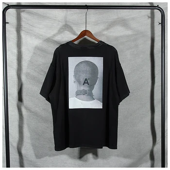 Eiropas Amerikāņu stilā ARNODEFRANCE high street zaudēt mazgā portrets atstarojošs vēstuli Ielas T-krekls ar īsām piedurknēm vīrieši sievietes