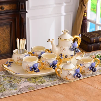 Eiropas tējas komplekts small luxury tējkanna ar paplāti kafijas tasi kafijas komplekts Britu pēcpusdienas tēja sadzīves keramika