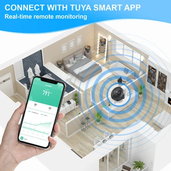 Tuya WiFi Smart Oglekļa Dioksīda Detektoru Daudzfunkciju Pārnēsājami Temperatūra Mitrums App Trauksmes Gaisa Kvalitātes Sensors Monitors