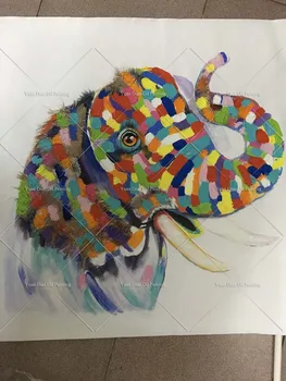 Krāsains nazis Paletes nazi dzīvnieku ziloņu puses, krāsotas eļļas glezna augstu kvalificētu mordern roku apgleznoti oilpainting uz audekla