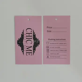 Custom printed logo papīra apģērbs šūpoles, hang tag