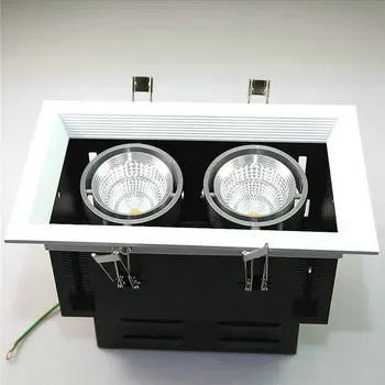 Kvadrātveida Spilgtu Prožektora Dubultā LED Aptumšojami Laukumā Downlight COB 20W LED Spot gaismas apdare, Griestu Lampas AC85 - 265V