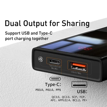 ZUIDID 10000mAh / 20000mAh USB C PD Ātrās Uzlādes Powerbank Portatīvo Ārējo Akumulatoru Lādētājs Ar LED Displeju