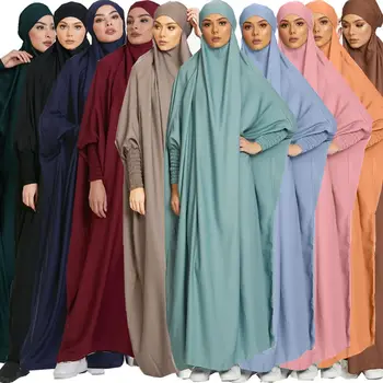 Eid Lūgšana Apģērba Musulmaņu Kleita, Hijab Jilbab Abaya Ilgi Khimar Pilnībā Segtu Ramadāna Abayas Sievietēm, Dubaija Islāma Apģērba Burka