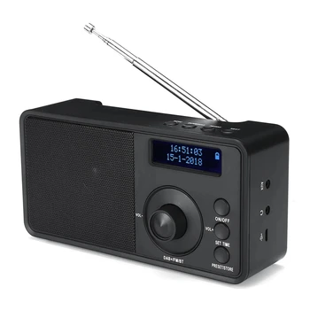 Portatīvo DAB + Digitālā Radio Bezvadu Bluetooth Stereo Skaļrunis LCD Displejs Āra Austiņas Atbalsta Modinātāju FM AUX