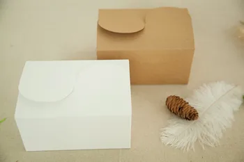 15*10*8.5 cm, 3 Krāsas, Dabas Kraftpapīrs Cake Box Puses Dāvanu Iesaiņojuma Kaste Cepumu DIY Iepakojuma Kastē 100gab\daudz Bezmaksas piegāde