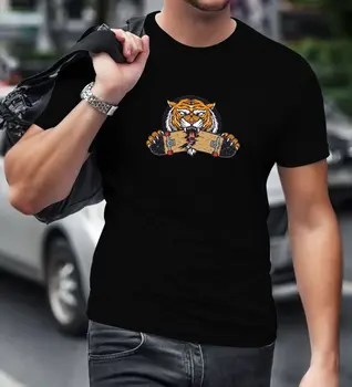 BK Dāvanu Tiger Dizaina Melns T-Krekls-1