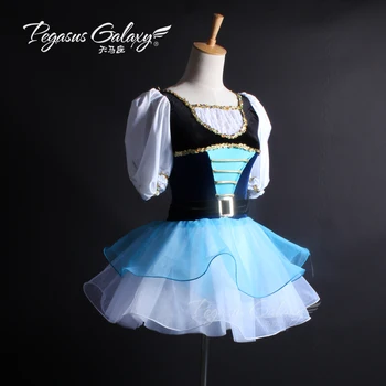 Zila Žizele Baleta Tutu Kleita Zemnieku Baleta Deju Kleitu Meiteņu Deju Tērpu Romantiska Tutu Kostīmi Bērniem B-6309