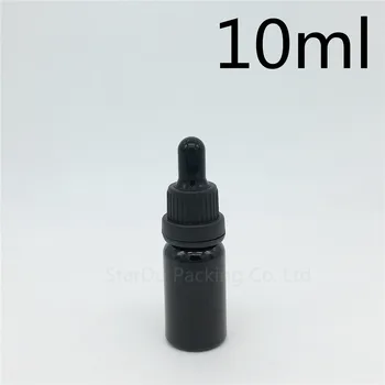 200pcs/daudz 10ml tukšs melna stikla ēteriskās eļļas pudele ar drošs pierādījums pilinātāju, 10CC stikla smaržu pudeles