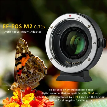 Viltrox EF-EOS M2 AF Auto-fokusa EXIF 0.71 X Samazināt Ātrumu Pastiprinātājs Objektīva Adapteris Turbo Canon EF objektīvu EOS M5 M6 M50 Kamera