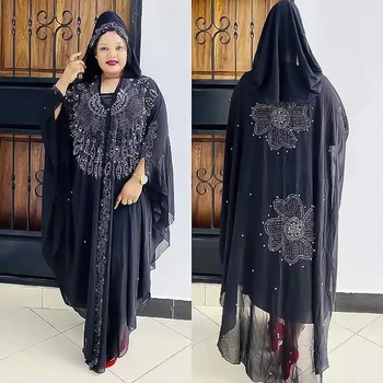 2022 Kaftan Abaya Dubaija Musulmaņu Kimono Drēbes Āfrikas Kleitas Sievietēm Abayas Turku Šifona Maxi Kleita Plus Lieluma Boubou Djellaba