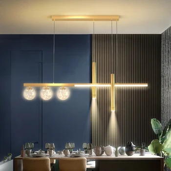 Melnā Zelta LED Pendant Gaismas Guļamistaba Studiju Dzīvojamā Istaba, Virtuves Halle Iekštelpu Lampas ar zāli spuldzes Apturēta