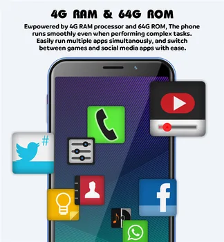 4G LTE 13MP 9.A Pro Android 7.0 Mobilo Telefonu 5.5