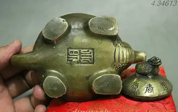 Reti Ķīnas Vara Bronzas Ilgmūžību Pūķis Bruņurupucis Bruņurupuča Aizsardzība Statuja, Tējkannas, Vīna Pot