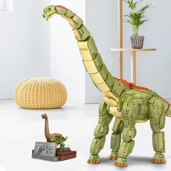 Lielu Dinozauru Celtniecības Bloku Brachiosaurus Sacensība Skaņas Efektus Modelis Ķieģeļu Kolekcijas Rotaļlietas, Bērnu Dzimšanas dienas Dāvanas 2250PCS