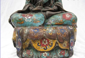 Dziesmu voge gem S0185 Tīras Bronzas handwork izgatavots cloisonne Bodhisatva Kuan Yin Budas Statuja