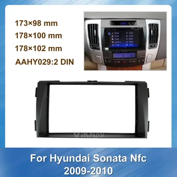 Auto Dash Rāmis Radio Fascijas par Hyundai Sonata NFC 2009 2010 2 DIN Auto Stereo Panelis Dash Mount Apdares Montāža COLLU Rāmis