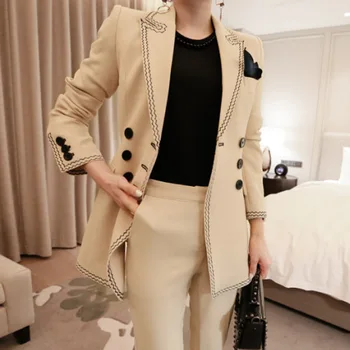 Bikses kostīmi, eleganti sieviete uzvalkā sieviešu rudens jaunu stilu modes biroja dāmas OLA biznesa vienotu jaka + bikses divdaļīgs kostīms