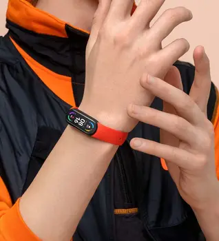 Xiaomi Mi Grupa 6 Smart Aproce 5 Krāsu AMOLED Ekrāns, Miband 6 Asins Skābekļa Fitnesa Traker Bluetooth Ūdensizturīgs Smart Joslā