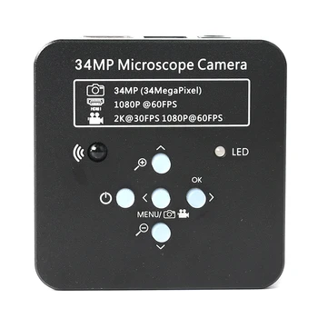 Liela Darba Attālums 34MP 1080P 60FPS USB HDMI Mikroskopa Kamera, 3.5~90X Nepārtrauktu Tālummaiņu Trinokulara Stereo Mikroskopu, Gaismas 144