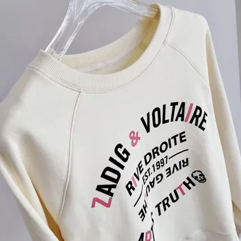 Burtu Drukāšanas Sievietēm, O-Veida Kakla Sporta Krekls Ir 2021. Rudens Sākumā Gadījuma Dāmas Ar Garām Piedurknēm Džemperis Sieviešu Topi Džemperi