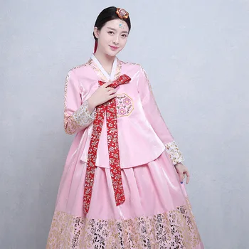Korejiešu Tradicionālo Apģērbu Sieviešu Elegants Hanbok Augstas Kvalitātes Vintage Dāmas Hanbok Korejas Tautas Tērps Skatuves Sniegumu